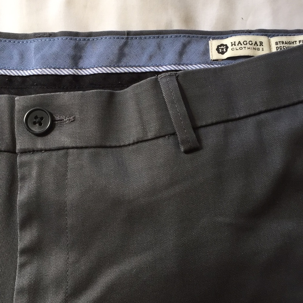 Men’s Haggar Slate Grey Khaki Dress Pants 38x29